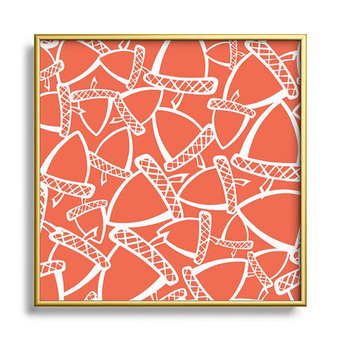 Heather Dutton Acorn Stash Metal Square Framed Art Print