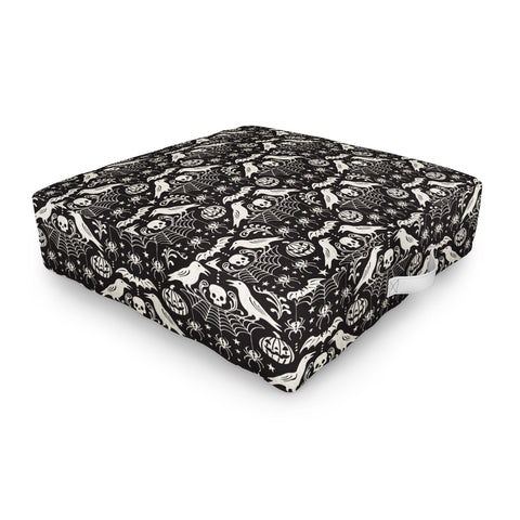 Heather Dutton All Hallows Eve Black Ivory Outdoor Floor Cushion