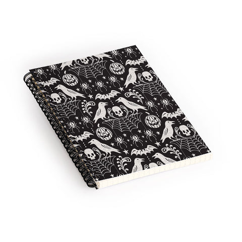 Heather Dutton All Hallows Eve Black Ivory Spiral Notebook