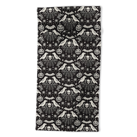 Heather Dutton All Hallows Eve Black Ivory Beach Towel