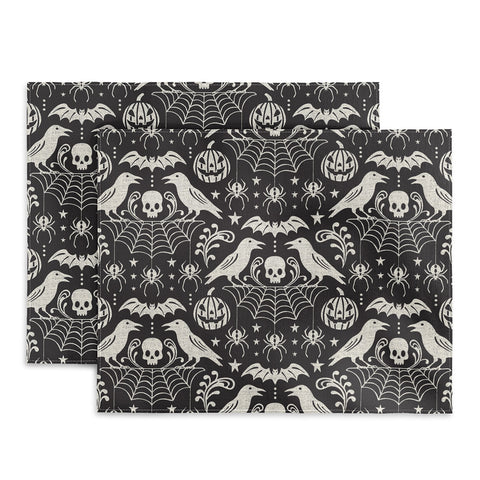 Heather Dutton All Hallows Eve Black Ivory Placemat