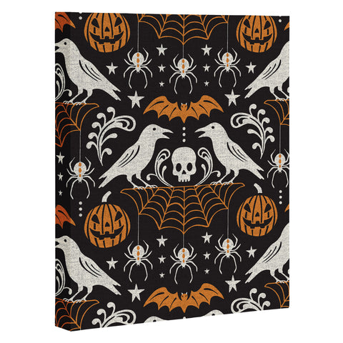 Heather Dutton All Hallows Eve Black Orange Art Canvas