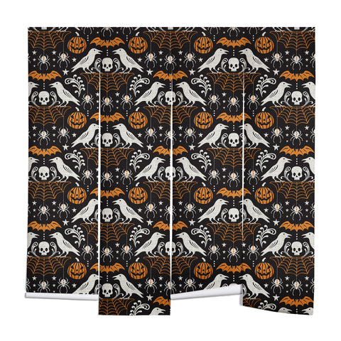 Heather Dutton All Hallows Eve Black Orange Wall Mural