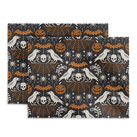 Heather Dutton All Hallows Eve Black Orange Placemat
