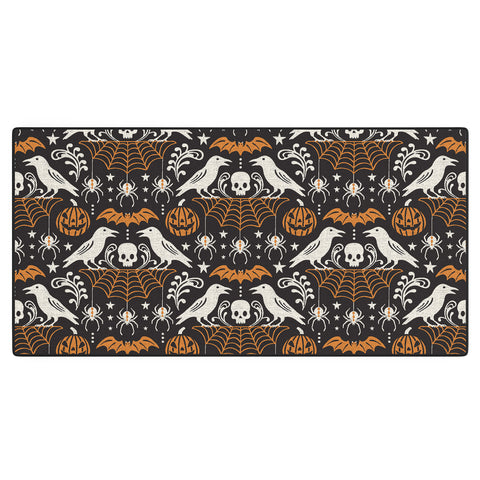 Heather Dutton All Hallows Eve Black Orange Desk Mat
