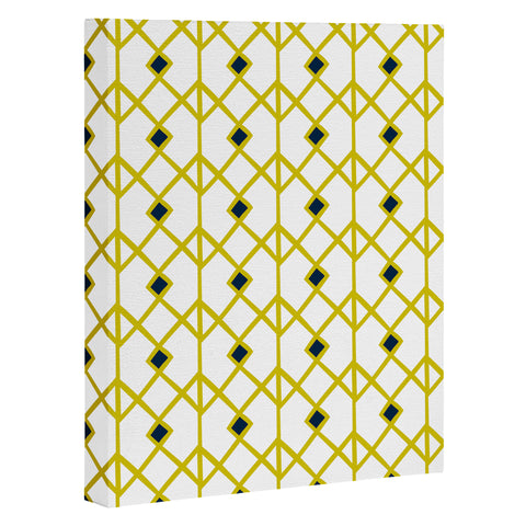 Heather Dutton Annika Diamond Citron Art Canvas