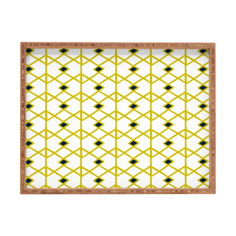 Heather Dutton Annika Diamond Citron Rectangular Tray