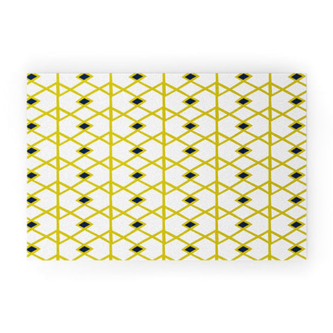 Heather Dutton Annika Diamond Citron Welcome Mat