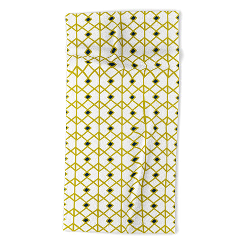 Heather Dutton Annika Diamond Citron Beach Towel