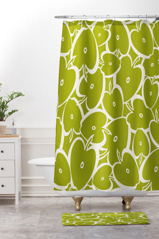 Heather Dutton Apple Orchard Shower Curtain And Mat