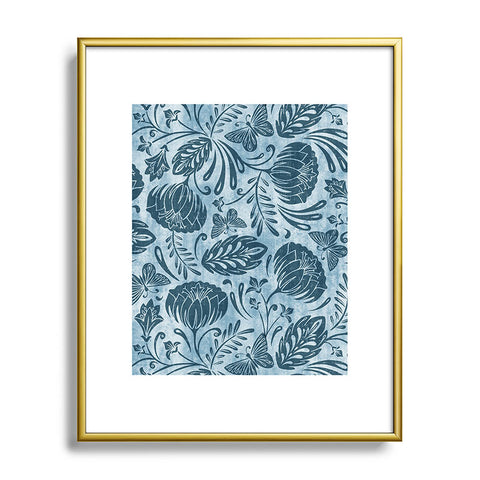 Heather Dutton Arabella Washed Indigo Metal Framed Art Print