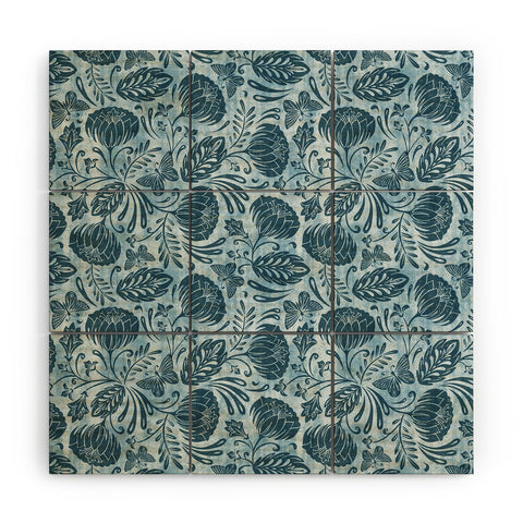 Heather Dutton Arabella Washed Indigo Wood Wall Mural