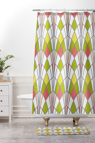 Heather Dutton Arcada Citrus Shower Curtain And Mat