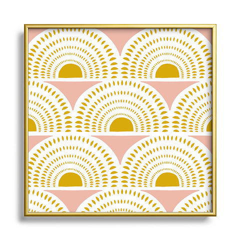 Heather Dutton Aurora Blush Metal Square Framed Art Print