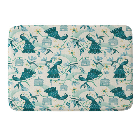 Heather Dutton Aviary Cream Memory Foam Bath Mat
