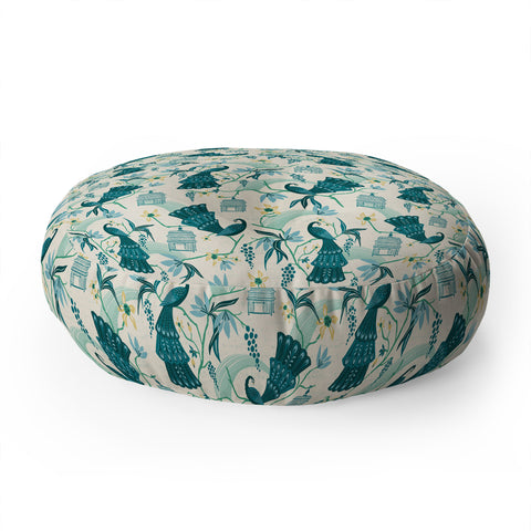 Heather Dutton Aviary Cream Floor Pillow Round