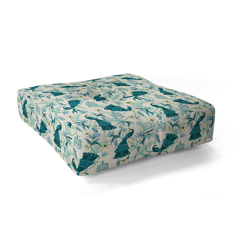 Heather Dutton Aviary Cream Floor Pillow Square