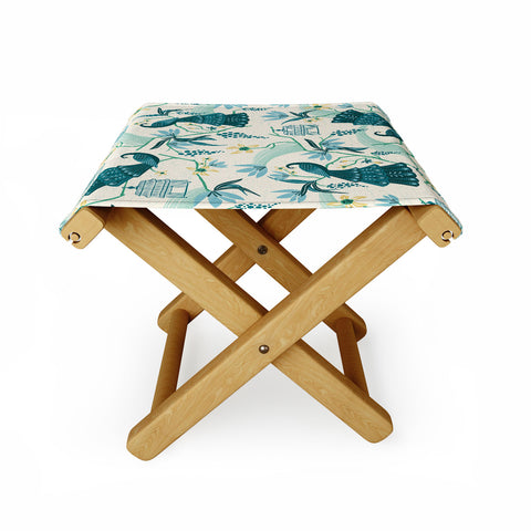 Heather Dutton Aviary Cream Folding Stool