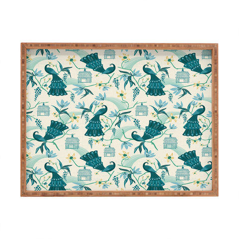 Heather Dutton Aviary Cream Rectangular Tray