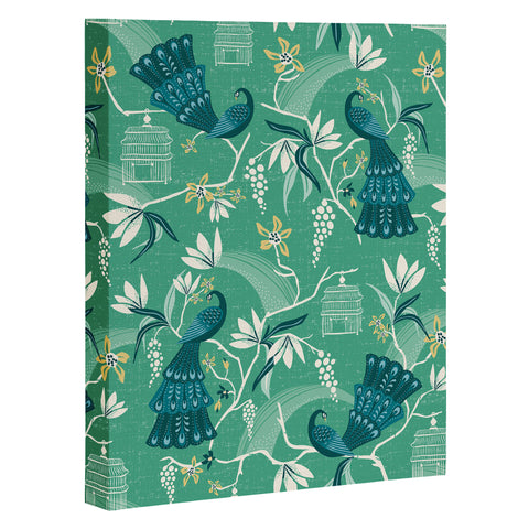 Heather Dutton Aviary Green Art Canvas