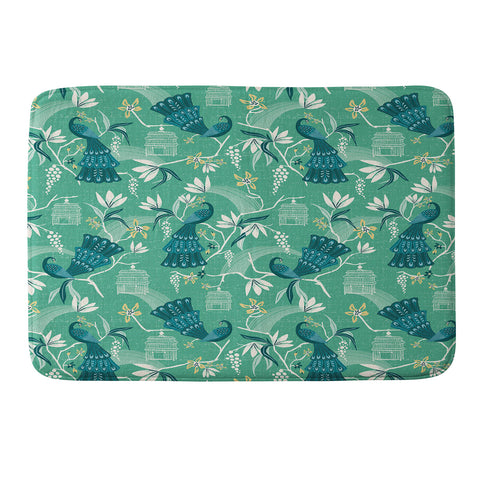 Heather Dutton Aviary Green Memory Foam Bath Mat