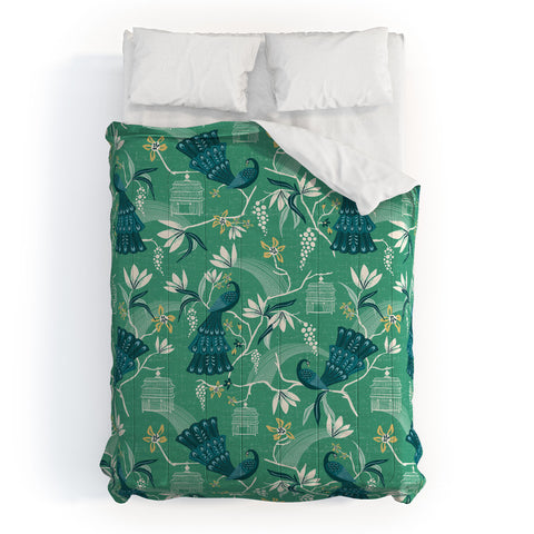Heather Dutton Aviary Green Comforter