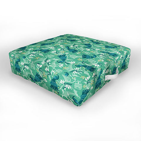 Heather Dutton Aviary Green Outdoor Floor Cushion