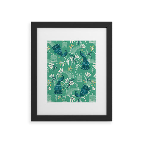 Heather Dutton Aviary Green Framed Art Print