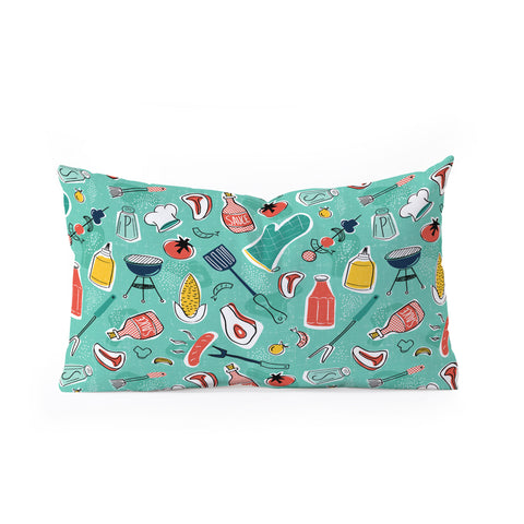 Heather Dutton Backyard BBQ Oblong Throw Pillow