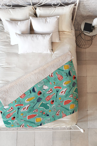 Heather Dutton Backyard BBQ Fleece Throw Blanket