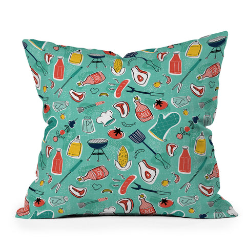 Heather Dutton Backyard BBQ Throw Pillow