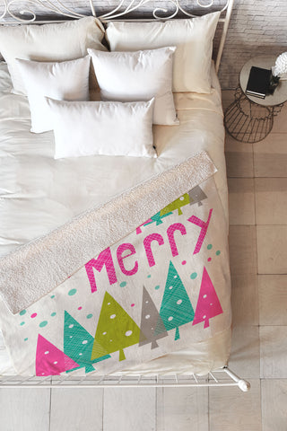 Heather Dutton Be Merry Fleece Throw Blanket
