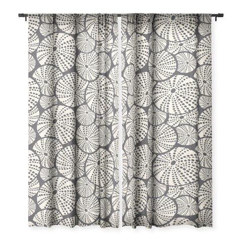 Heather Dutton Bed Of Urchins Charcoal Ivory Sheer Non Repeat