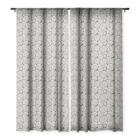 Heather Dutton Bed Of Urchins Charcoal Ivory Sheer Window Curtain