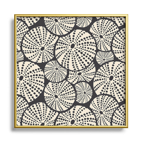 Heather Dutton Bed Of Urchins Charcoal Ivory Metal Square Framed Art Print
