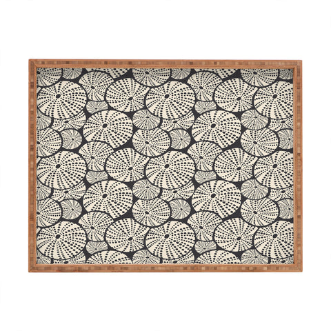 Heather Dutton Bed Of Urchins Charcoal Ivory Rectangular Tray