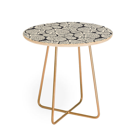 Heather Dutton Bed Of Urchins Charcoal Ivory Round Side Table
