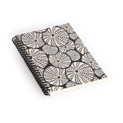 Heather Dutton Bed Of Urchins Charcoal Ivory Spiral Notebook
