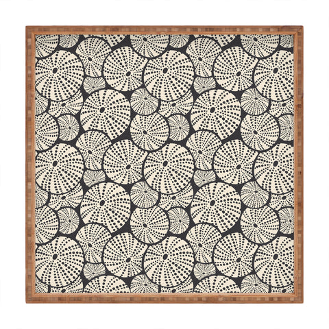 Heather Dutton Bed Of Urchins Charcoal Ivory Square Tray