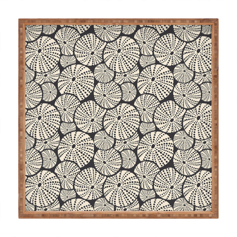 Heather Dutton Bed Of Urchins Charcoal Ivory Square Tray