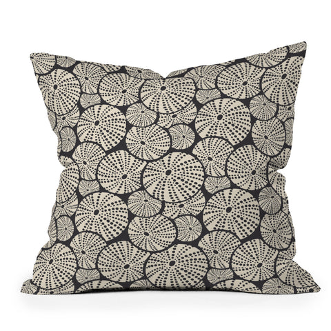 Heather Dutton Bed Of Urchins Charcoal Ivory Outdoor Throw Pillow