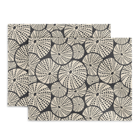 Heather Dutton Bed Of Urchins Charcoal Ivory Placemat