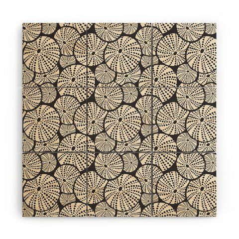 Heather Dutton Bed Of Urchins Charcoal Ivory Wood Wall Mural