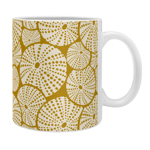 Heather Dutton Bed Of Urchins Gold Ivory Coffee Mug