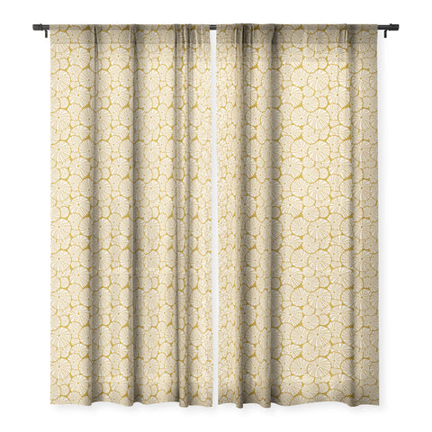 Heather Dutton Bed Of Urchins Gold Ivory Sheer Window Curtain