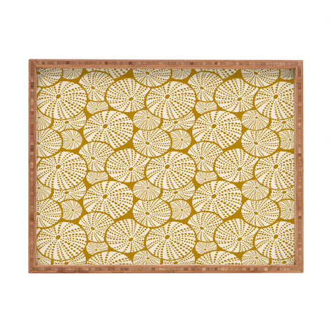Heather Dutton Bed Of Urchins Gold Ivory Rectangular Tray