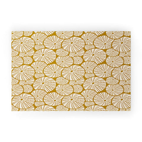 Heather Dutton Bed Of Urchins Gold Ivory Welcome Mat