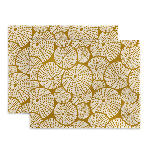 Heather Dutton Bed Of Urchins Gold Ivory Placemat