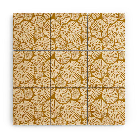 Heather Dutton Bed Of Urchins Gold Ivory Wood Wall Mural