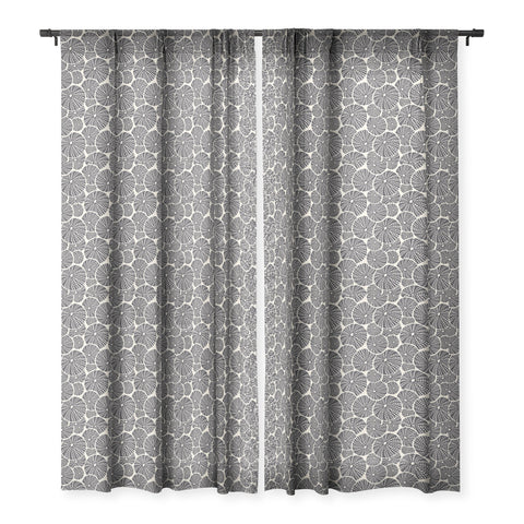 Heather Dutton Bed Of Urchins Ivory Charcoal Sheer Window Curtain